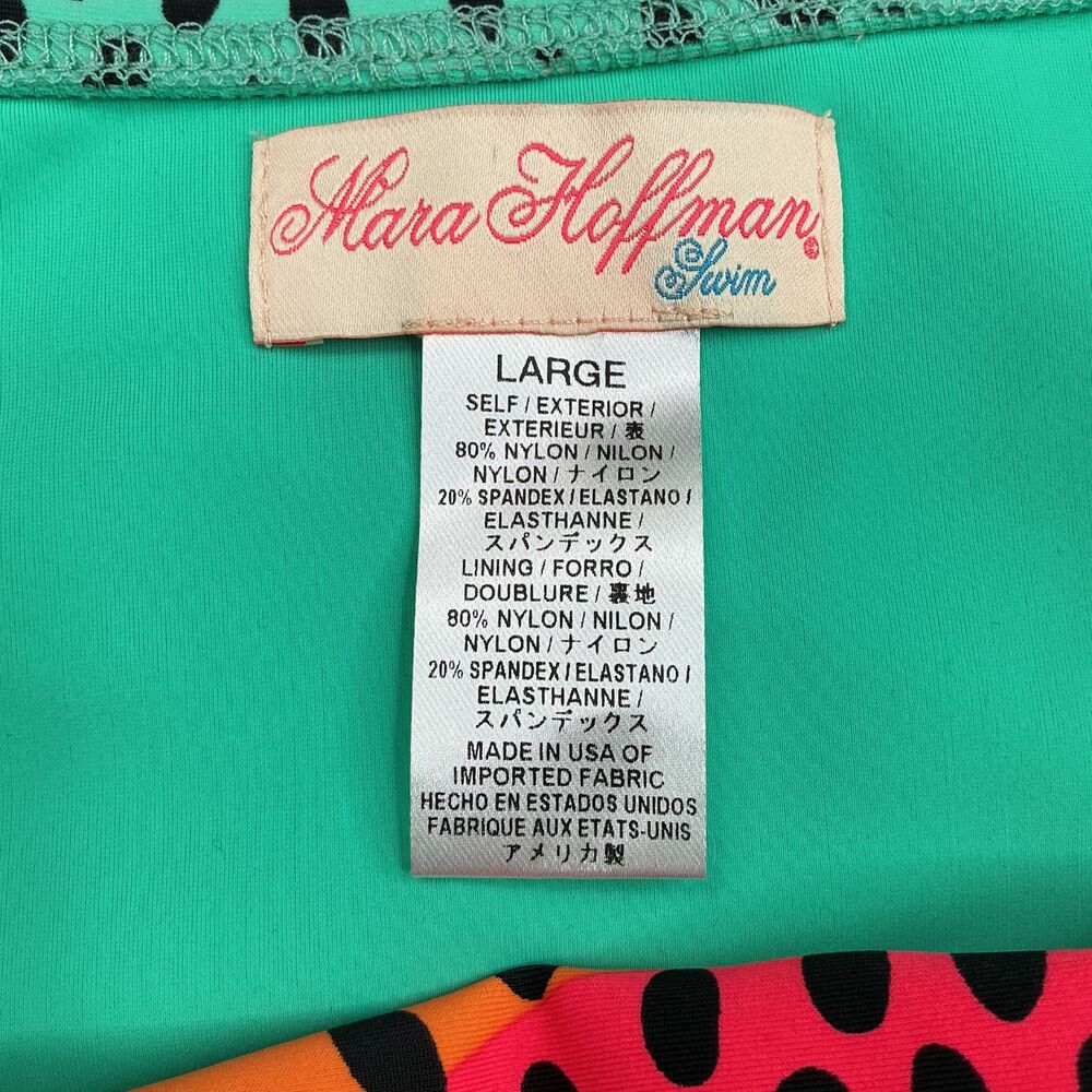 Mara Hoffman One Piece Swimsuit L Cutout Multicolor Rainbow Polka Dot $259 NWOT - Picture 11 of 14